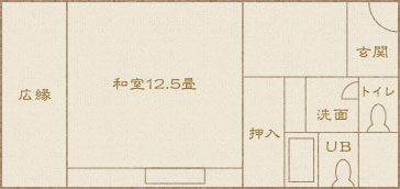 和室12.5畳間取り図